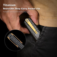 REMETTE RT-Infinite Power Knife M390 Blade Titanium Handle Folding Pocket EDC Tactical Knife RTIP-A