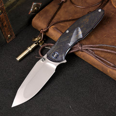 REMETTE RT-Cool Whale Knife M390 Blade Titanium Handle Folding Pocket Outdoor Camping EDC Knife RTCL-T3