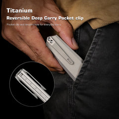 REMETTE RT-Infinite Power Knife M390 Blade Titanium Handle Folding Pocket EDC Tactical Knife RTIP-T