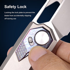 REMETTE RT-Peregrine Falcon Titanium M390 Knife Innovative Button Lock Structure Design Folding Pocket Knives RTT1-GX with Safety Lock