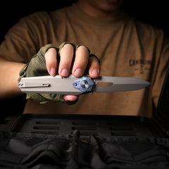 REMETTE RT-Infinite Power Knife M390 Blade Titanium Handle Folding Pocket EDC Tactical Knife RTIP-T