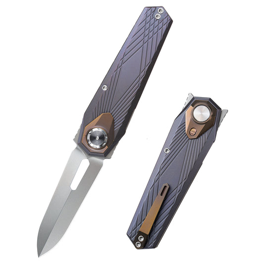 REMETTE RT-Infinite Power Knife M390 Blade Titanium Handle Folding Pocket EDC Tactical Knife RTIP-G
