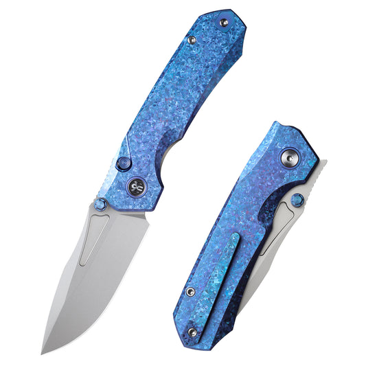 REMETTE RT-Rhino Folding Pocket Knife M390 Blade Crystallized Titanium Handle RNTB3