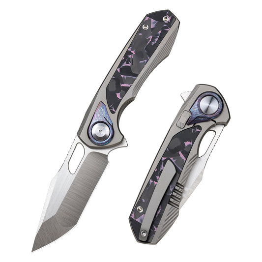 REMETTE RT-Saker Falcon Folding Pocket Knife Innovative Button Lock Structure Design S45VN Blade Titanium Handle Knives ASTP-3 with Safety Lock