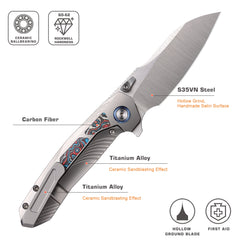 REMETTE RT-Kestrel Knife Titanium Handle S35VN Blade RTPO-B