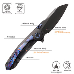 REMETTE RT-Kestrel Knife Titanium Handle S35VN Blade RTPO-E