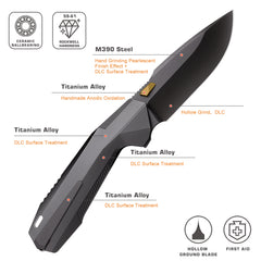 REMETTE RT-WK1 Disassembly Knife Titanium Handle M390 Blade WK1-F