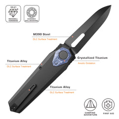 REMETTE RT-Infinite Power Knife M390 Blade Titanium Handle Folding Pocket EDC Tactical Knife RTIP-D