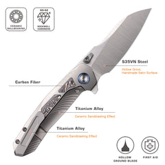 REMETTE RT-Kestrel Knife Titanium Handle S35VN Blade RTPO-C
