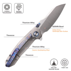 REMETTE RT-Kestrel Knife Titanium Handle S35VN Blade RTPO-D