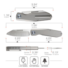 REMETTE RT-Squirrel Knife Titanium Handle M390 Blade RTDP-G
