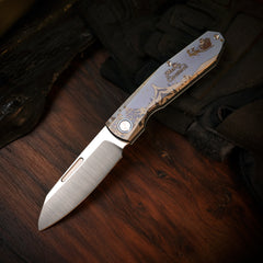 REMETTE RT-Squirrel Knife Titanium Handle M390 Blade RTDP-CRA