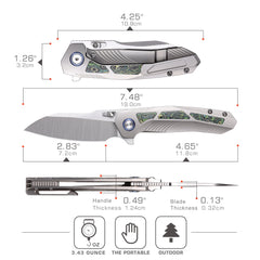 REMETTE RT-Kestrel Knife Titanium Handle S35VN Blade RTPO-A