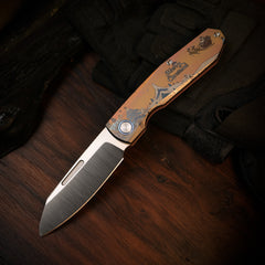 REMETTE RT-Squirrel Knife Titanium Handle M390 Blade RTDP-CRC