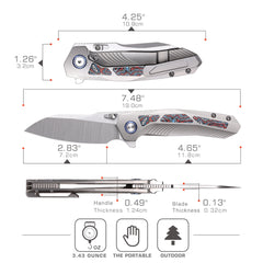 REMETTE RT-Kestrel Knife Titanium Handle S35VN Blade RTPO-B