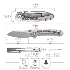 REMETTE RT-Kestrel Knife Titanium Handle S35VN Blade RTPO-C