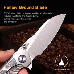 REMETTE RT-Kestrel Knife Titanium Handle S35VN Blade RTPO-B