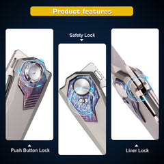 REMETTE RT-Peregrine Falcon Titanium M390 Knife Innovative Button Lock Structure Design Folding Pocket Knives RTT1-GX with Safety Lock