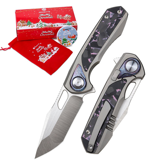 REMETTE RT-Saker Falcon Folding Pocket Knife Innovative Button Lock Structure Design S45VN Blade Titanium Handle Knives ASTP-3 with Safety Lock