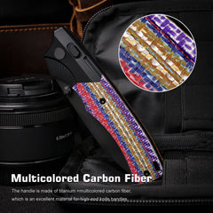 REMETTE WD107 Knife Titanium Carbon Fiber Handle M390 Blade WD107-TNC