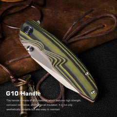 REMETTE RT-Cool Whale Knife 14C28N Blade G10 Handle Folding Pocket Outdoor Camping EDC Knife RTCL-G1