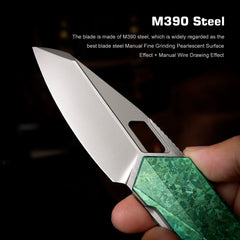 REMETTE RT-Woodpecker Folding Pocket Knife M390 Blade Crystallized Titanium Handle RTWP-IG
