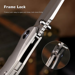 REMETTE RT-Cool Whale Knife M390 Blade Titanium Handle Folding Pocket Outdoor Camping EDC Knife RTCL-T1