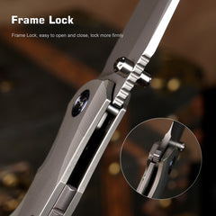 REMETTE RT-Cool Whale Knife M390 Blade Titanium Handle Folding Pocket Outdoor Camping EDC Knife RTCL-T2