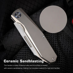 REMETTE RT-Squirrel Knife Titanium Handle M390 Blade RTDP-G