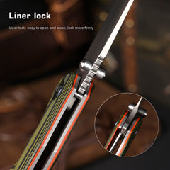 REMETTE RT-Cool Whale Knife 14C28N Blade G10 Handle Folding Pocket Outdoor Camping EDC Knife RTCL-G1