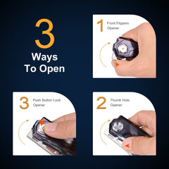 REMETTE RT-Peregrine Falcon Knife Innovative Button Lock Structure Design Thunder Lightn Textures Titanium Handle M390 Knives RTT1-TX with Safety Lock