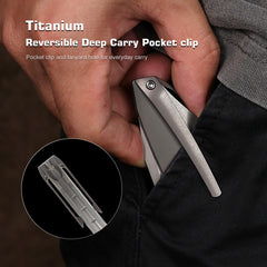 REMETTE RT-Cool Whale Knife M390 Blade Titanium Handle Folding Pocket Outdoor Camping EDC Knife RTCL-T2