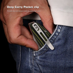 REMETTE RT-Cool Whale Knife 14C28N Blade G10 Handle Folding Pocket Outdoor Camping EDC Knife RTCL-G1