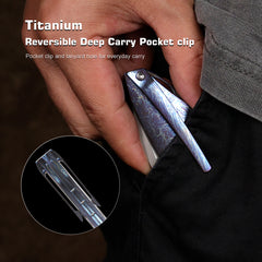 REMETTE RT-Cool Whale Knife M390 Blade Titanium Handle Folding Pocket Outdoor Camping EDC Knife RTCL-T3