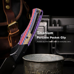 REMETTE WD107 Knife Titanium Carbon Fiber Handle M390 Blade WD107-TNC