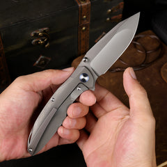 REMETTE RT-Cool Whale Knife M390 Blade Titanium Handle Folding Pocket Outdoor Camping EDC Knife RTCL-T2