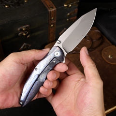 REMETTE RT-Cool Whale Knife M390 Blade Titanium Handle Folding Pocket Outdoor Camping EDC Knife RTCL-T3