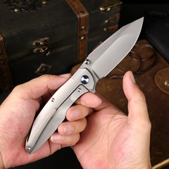 REMETTE RT-Cool Whale Knife M390 Blade Titanium Handle Folding Pocket Outdoor Camping EDC Knife RTCL-T1