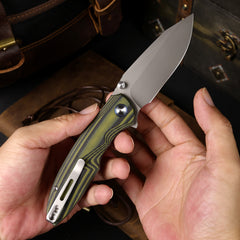 REMETTE RT-Cool Whale Knife 14C28N Blade G10 Handle Folding Pocket Outdoor Camping EDC Knife RTCL-G1