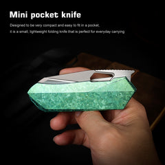 REMETTE RT-Woodpecker Folding Pocket Knife M390 Blade Crystallized Titanium Handle RTWP-IG