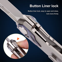 REMETTE RT-Peregrine Falcon Titanium M390 Knife Innovative Button Lock Structure Design Folding Pocket Knives RTT1-GX with Safety Lock