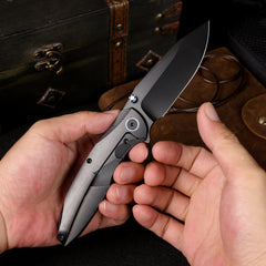 REMETTE RT-Cool Whale Knife M390 Blade Titanium Handle Folding Pocket Outdoor Camping EDC Knife RTCL-T4