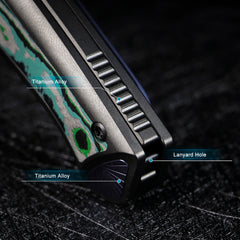 REMETTE RT-Scepter Innovative Button Frame Lock M390+Timascus Blade Titanium+Carbon Fiber Handle Knife SCPT-E