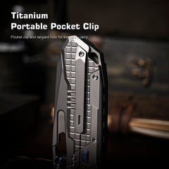 REMETTE RT-Cool Leopard Knife Frame Lock M390 Blade Titanium Handle Outdoor Camping Knives RTKS-T