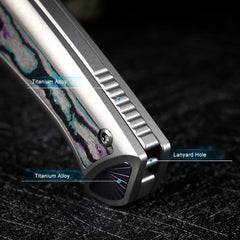 REMETTE RT-Scepter Innovative Button Frame Lock M390+Timascus Blade Titanium+Carbon Fiber Handle Knife SCPT-C