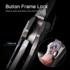 REMETTE RT-ONE Knife Button+Frame Lock M390 Blade Integrated Titanium+Carbon Fiber Handle Outdoor Camping Knives RT ONEA3
