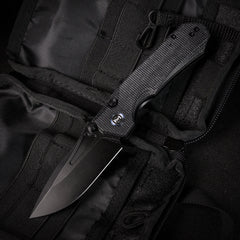 REMETTE Button+Liner Lock EDC Knife Folding Pocket Outdoor Survival EDC Knife Hand Lapping 14C28N Blade Military Green Micarta Handle Rhino-MC25B