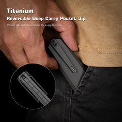 REMETTE RT-Infinite Power Knife M390 Blade Titanium Handle Folding Pocket EDC Tactical Knife RTIP-D