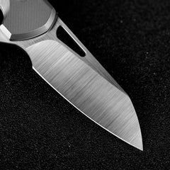 REMETTE RT-Camel Knife Screwless Exterior Button Liner Lock M390 Blade Titanium Handle Knives Titanium Gray RTCMLT2