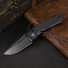 REMETTE RT-Rhino Folding Pocket Knife Innovative Button Liner Lock Structure Design D2 Blade G10 Handle Knives RNDG1
